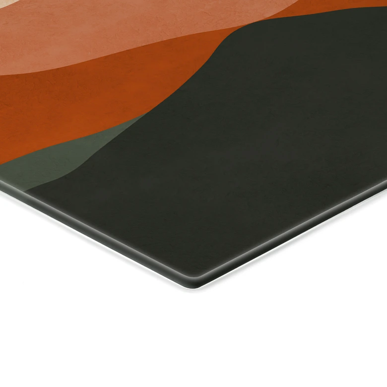 Piastra di copertura del fornello Paesaggio di montagna - Dolci colline al sole della sera - Costa 