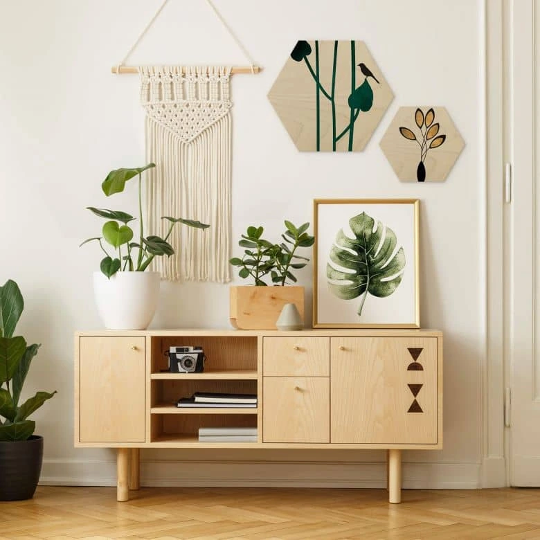 Hexagon - Holz Birke-Furnier Kubistika - Cinco 