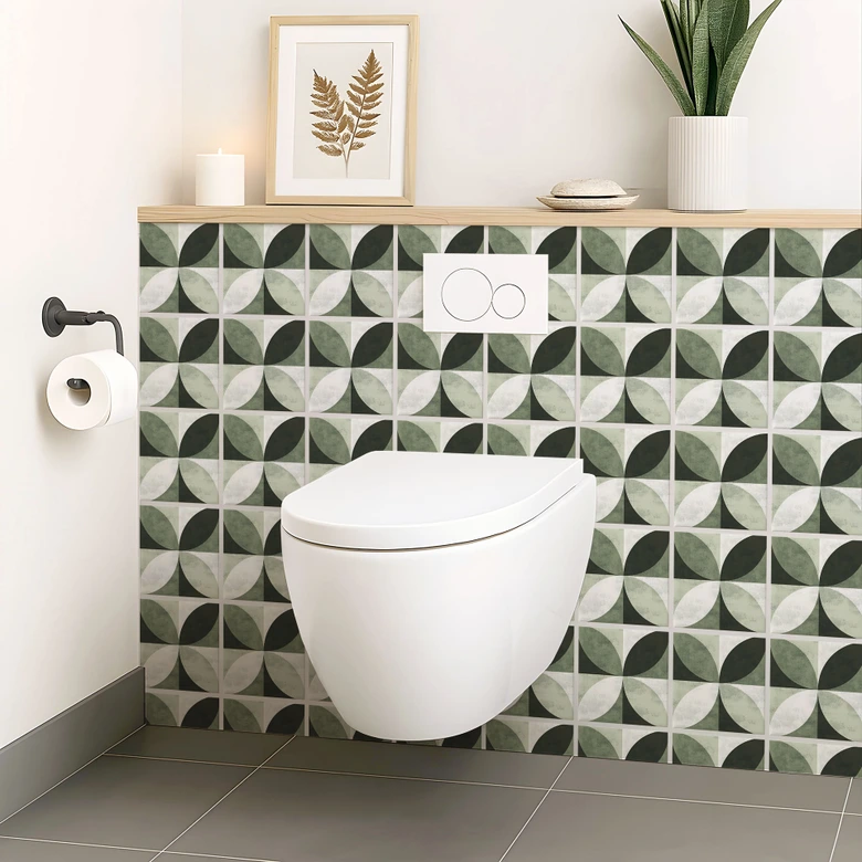 Tile stickers Abstract Flower Pattern – Green 
