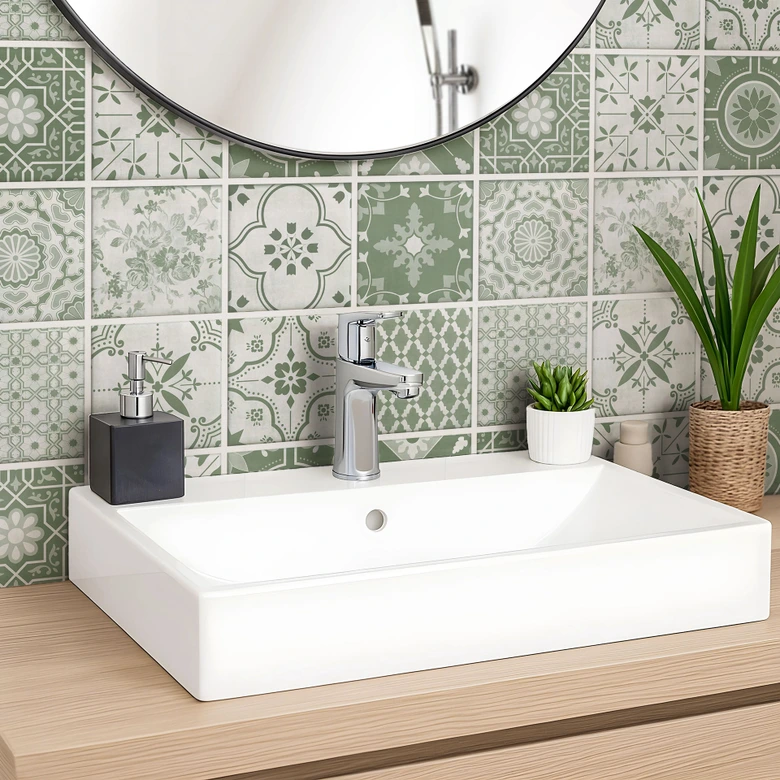Tegelstickers Ornamenten Groen 02 (set van 12) 