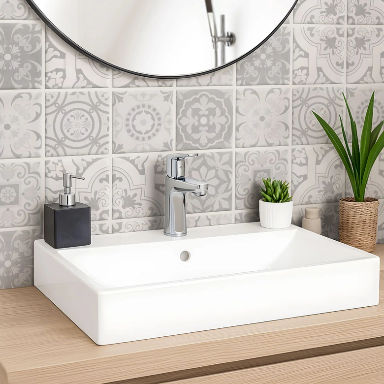 Tegelstickers Betonlook Ornamenten 01 (12 stuks) 