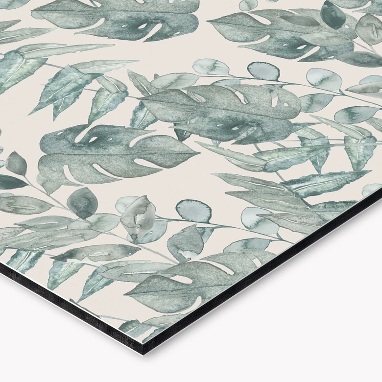 Küchenrückwand Dschungelblätter Aquarell Creme - Bloomery Decor 