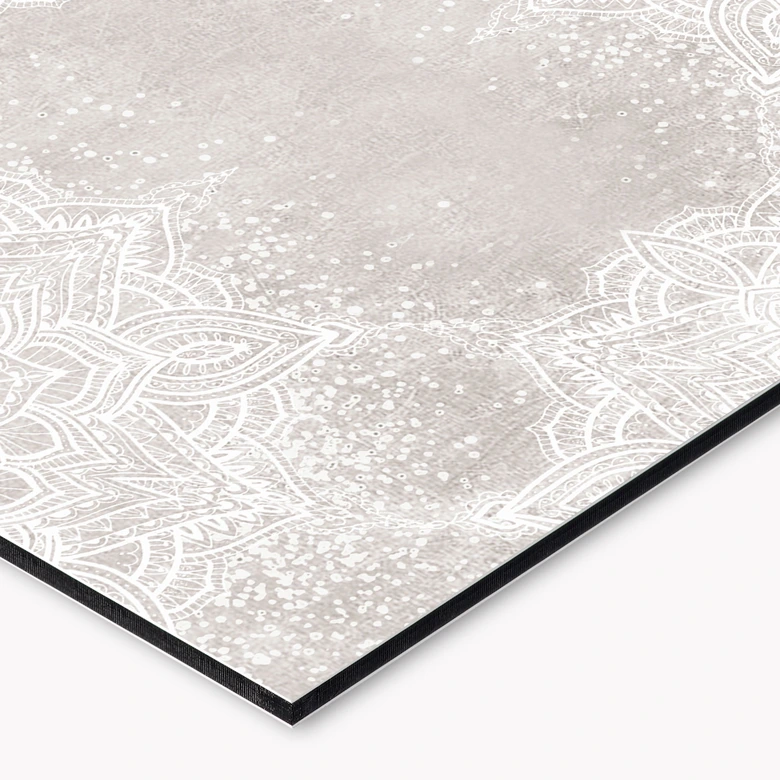 Keukenachterwand Zachte mandala op grijs-beige - Bloomery Decor 