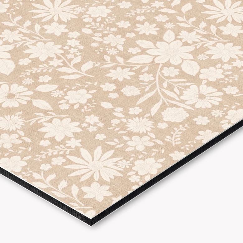 Florale Küchenrückwand Vintage Blumen in Leinenoptik - Bloomery Decor 