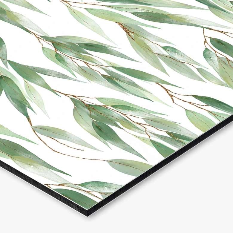 Küchenrückwand Zweige mit grünen Blättern - UN Designs 