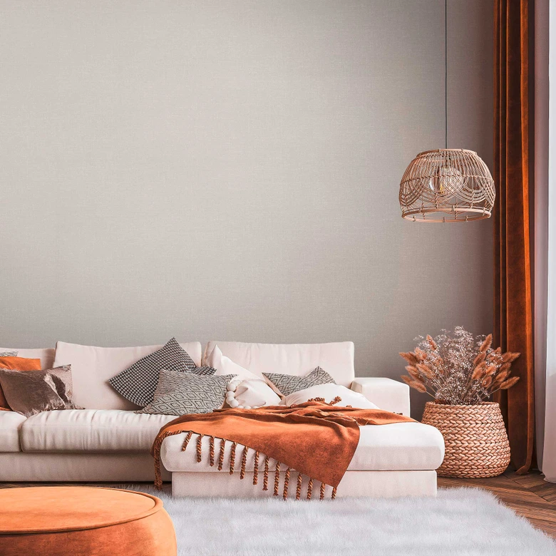 Strukturierte Vliestapete Taupe - Wandbekleidung mit feinem Linien für ein modernes Zuhause 