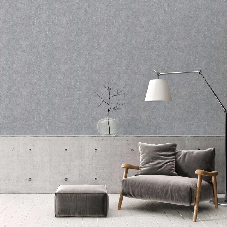 Geometrische Muster-Tapete Kühles Grau - Strukturierte Vliestapete - Moderne Wandakzente 