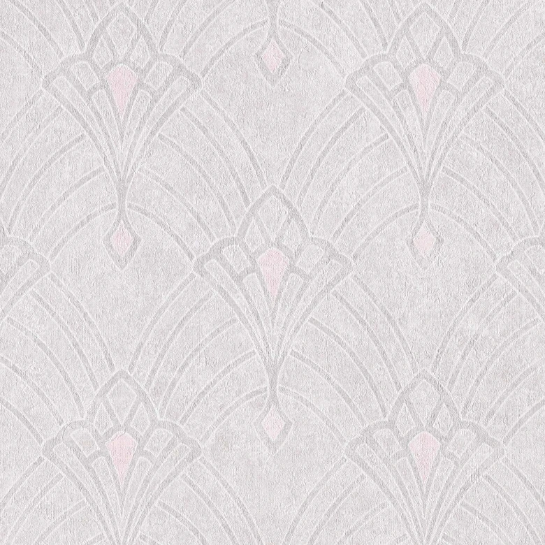 Livingwalls Art Déco Tapete Mata Hari Vliestapete creme, rosa, grau 