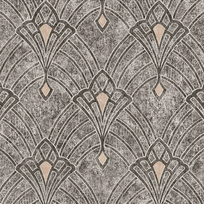 Livingwalls Art Déco Tapete Mata Hari Vliestapete schwarz, grau, beige 