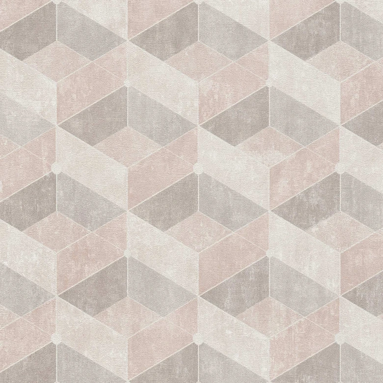 Livingwalls 3D Tapete Titanium 3 Vliestapete geometrisch beige, creme 