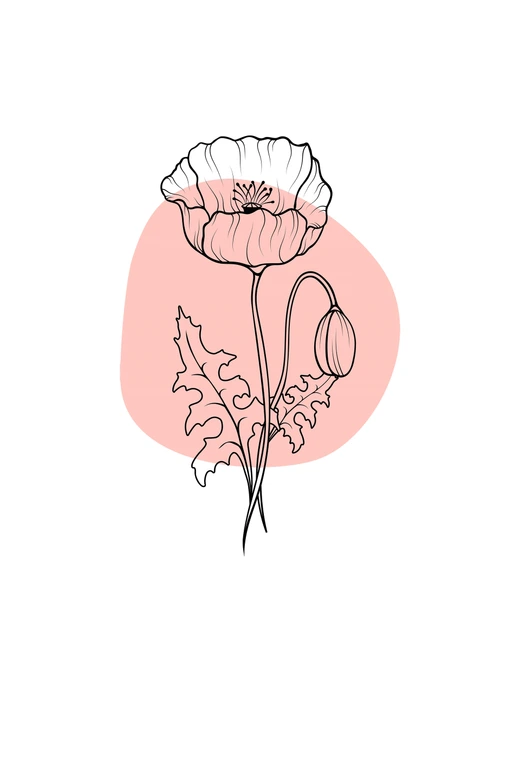 Personalisierbares Leinwandbild Monatsblume August 
