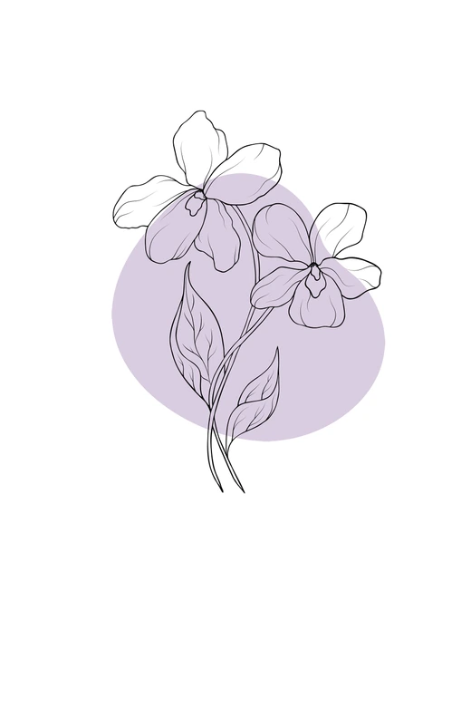 Personalisierbares Leinwandbild Monatsblume Februar 