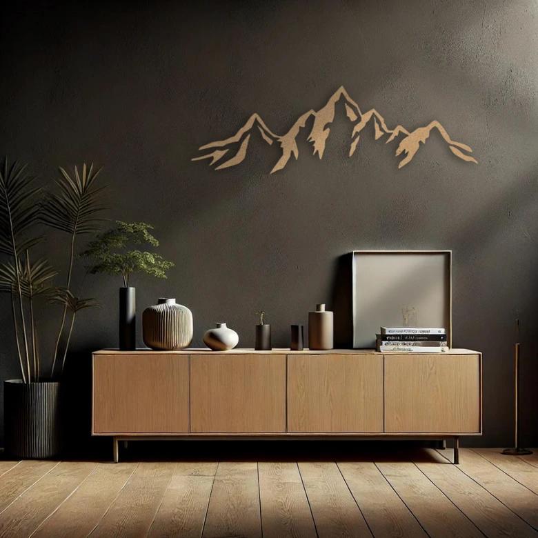 MDF Decoratie Naturel - Berglandschap 