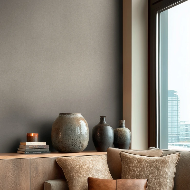 Non-woven wallpaper plain textured wallpaper gray plain living room bedroom hallway kitchen dining room office 
