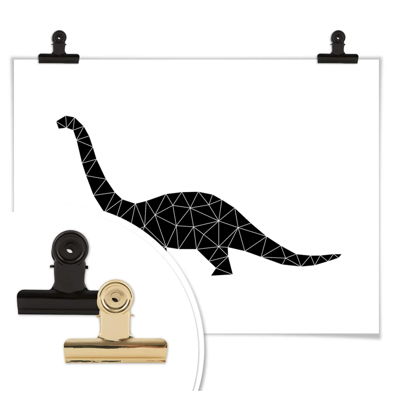 Póster Nouveauprints - Dinosaurio geométrico Diplodoccus 