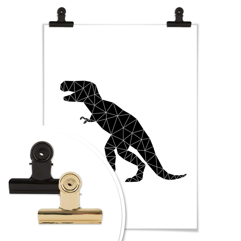 Poster Nouveauprints - Geometrisk dinosaurie T-Rex 