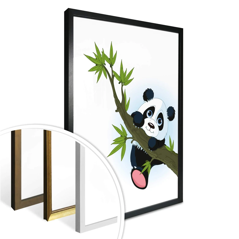 Poster Kletternder Panda 