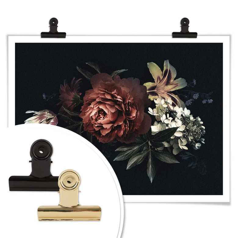 Poster - Blumenbouquet Rot 