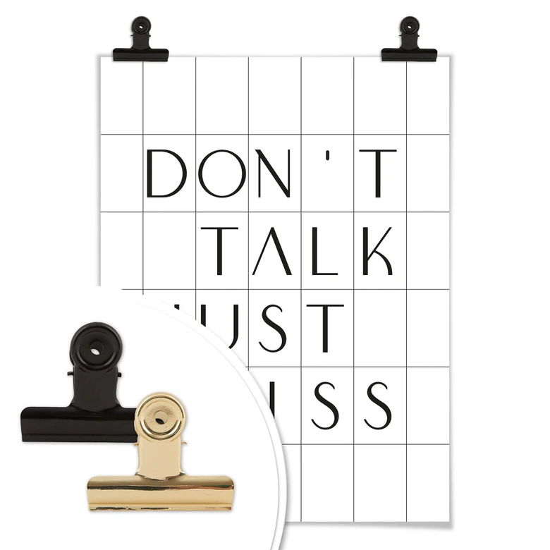 Poster mit Raster - Don't talk just kiss 