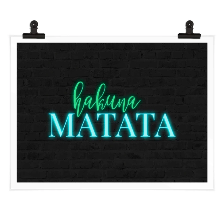 Poster Hakuna Matata - Neonljus 