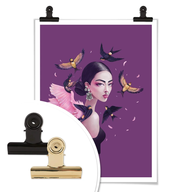 Poster Korenkova - Boho Girl 1 lila 