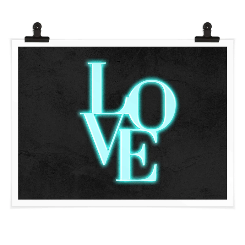 Poster LOVE Ecriture moderne - Lumière néon 