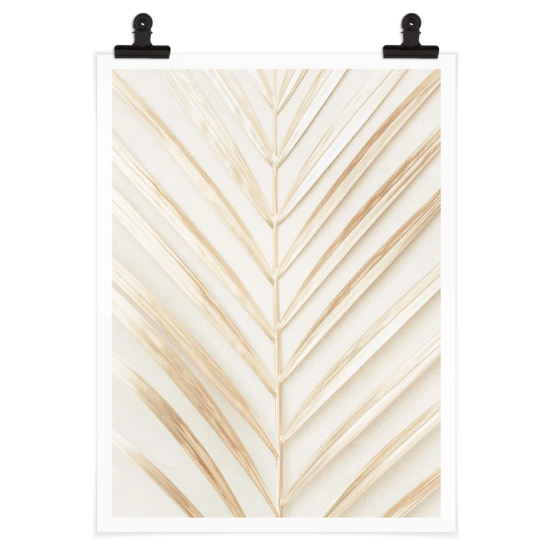 Poster 1X Studio - Goldenes Palmblatt 