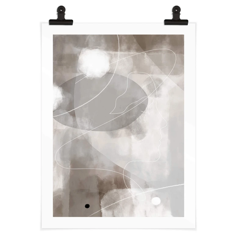 Poster 1X Studio - Line Art Frauen Portrait 