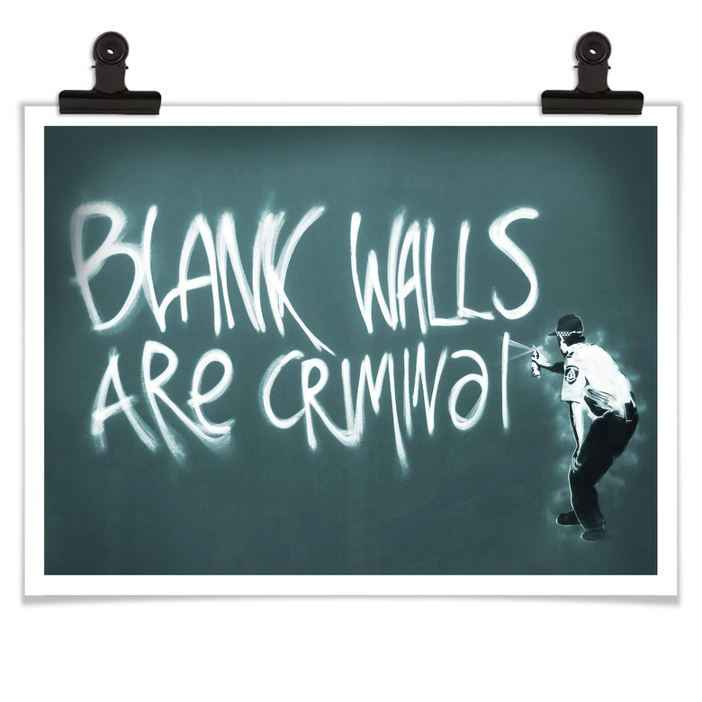 Poster Banksy - Blank walls are criminal 