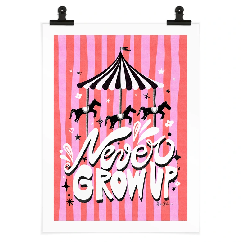 Poster Kinderkarussell - Never grow up - Bloom 