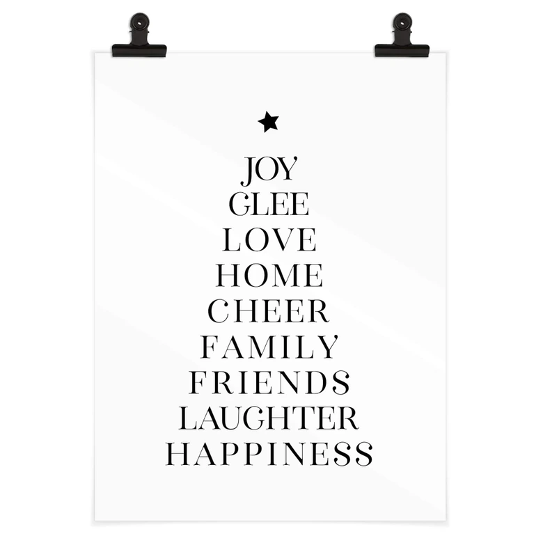 Weihnachtsposter - Weihnachtsbaum Typografisch - Blursbyai 