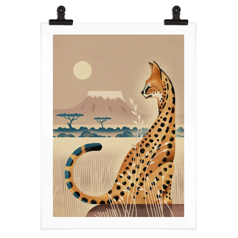 Poster Kinderposter Serval - Braun 