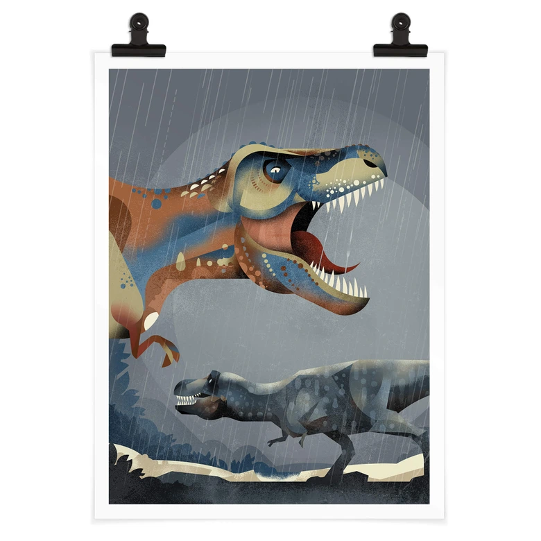 Póster Marrón - T-Rex 