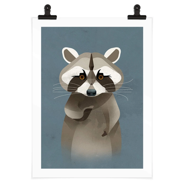 Poster Waschbär - Braun 