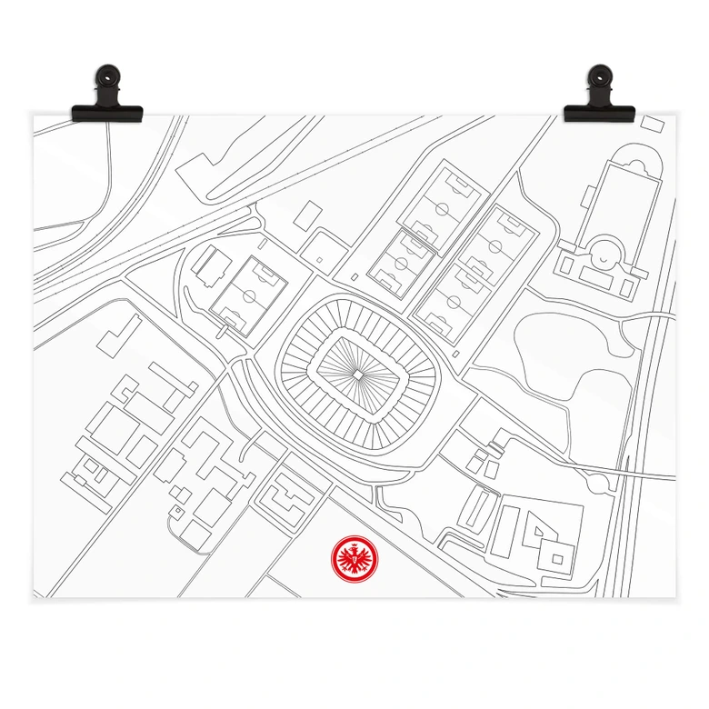 Poster Plan du stade de Francfort 