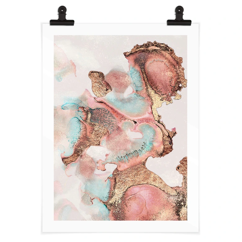 Poster Fredriksson - Goldene Tinte mit Nuancen in Rosé 