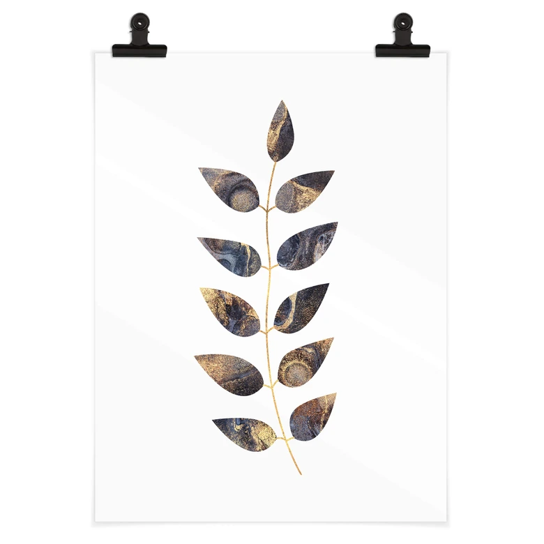 Poster Fredriksson - Feuilles marbrées 