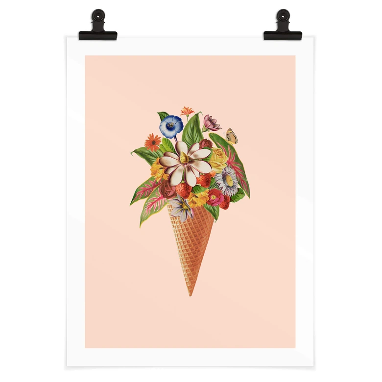 Poster Frida Floral Studio - Blumige Eistüte 