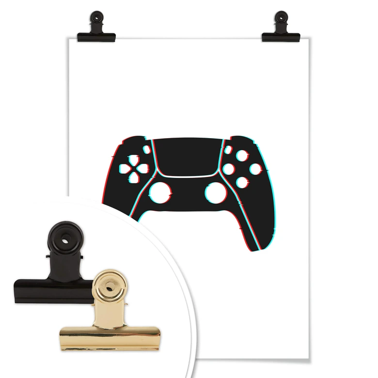 Poster Gaming Controller - Effet glitch 