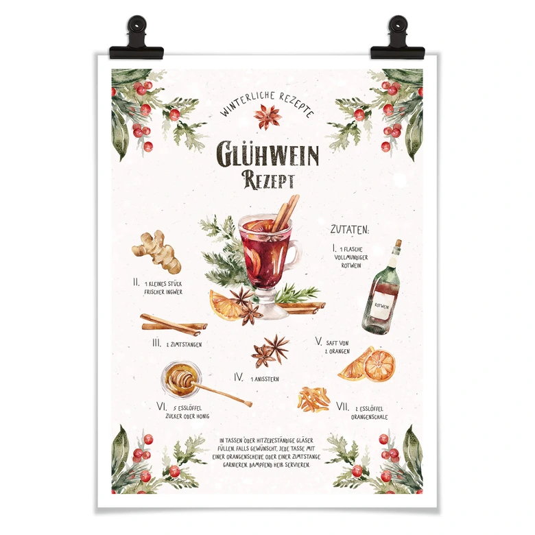 Poster Glühwein Rezept 