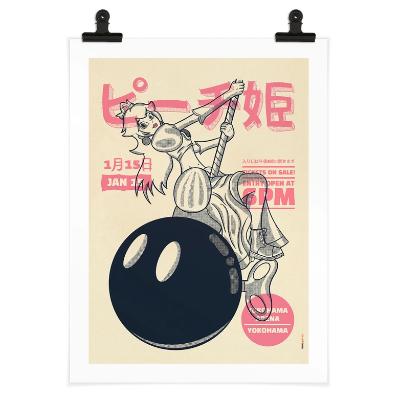 Plakat Miley Peach med nedrivningskugle - japansk - Gomes 