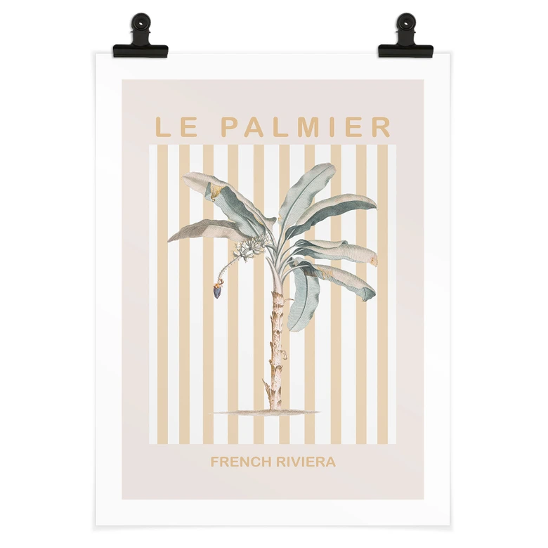 Poster Palme an der Französischen Riviera - Grace Digital Art 