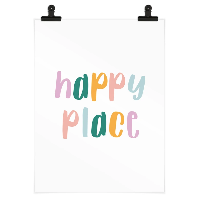 Spruch Poster - Happy place 