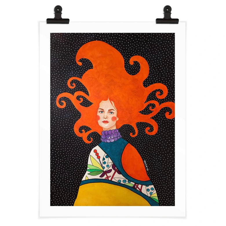 Poster Hülya - Vlammend Haar 