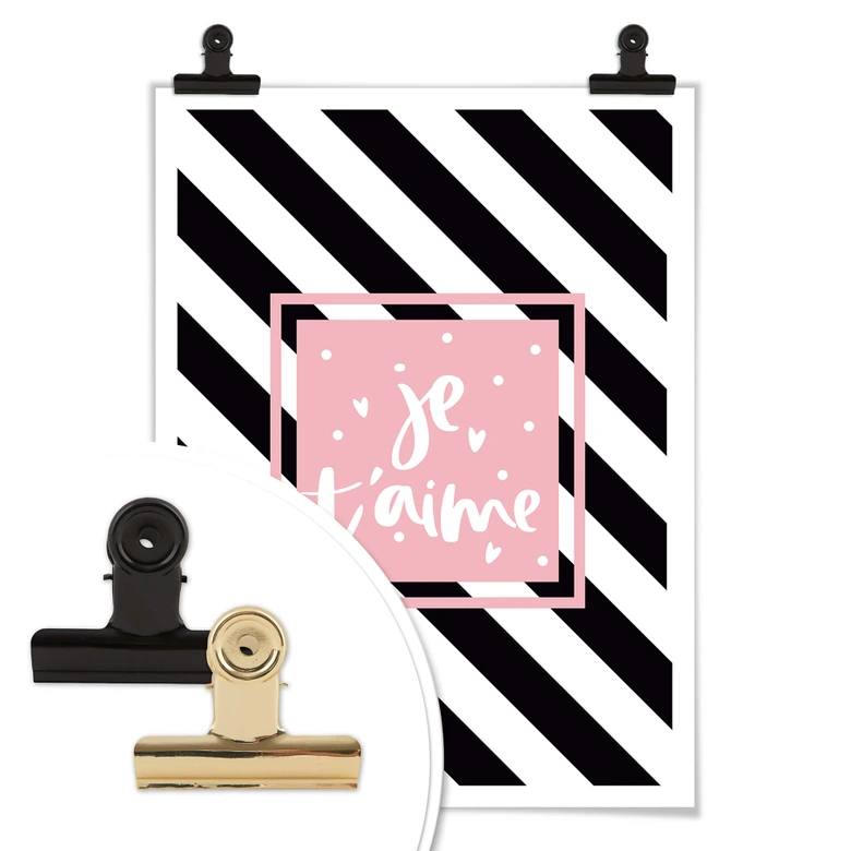 Poster Je t'aime retro 