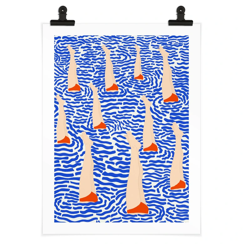 Poster simmare i poolen - Illustration - Jota de jai 