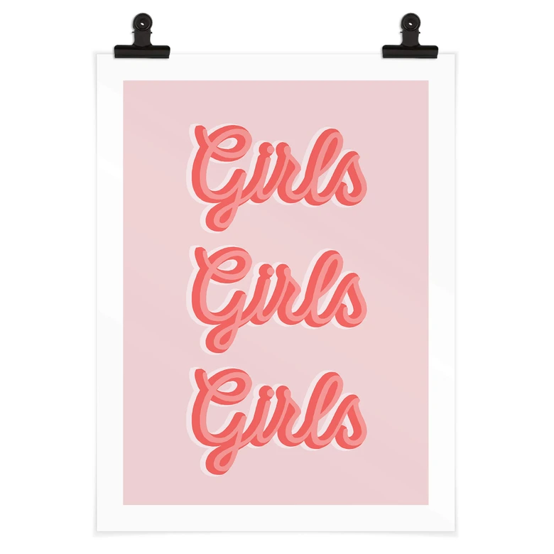 Cartel con el eslogan de Kerr-Dineen - Girls Girls Girls 