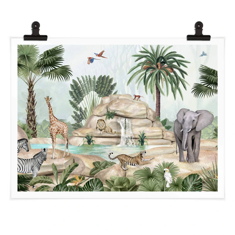 Kinderposter Kikki Belle - Dschungel Paradies 