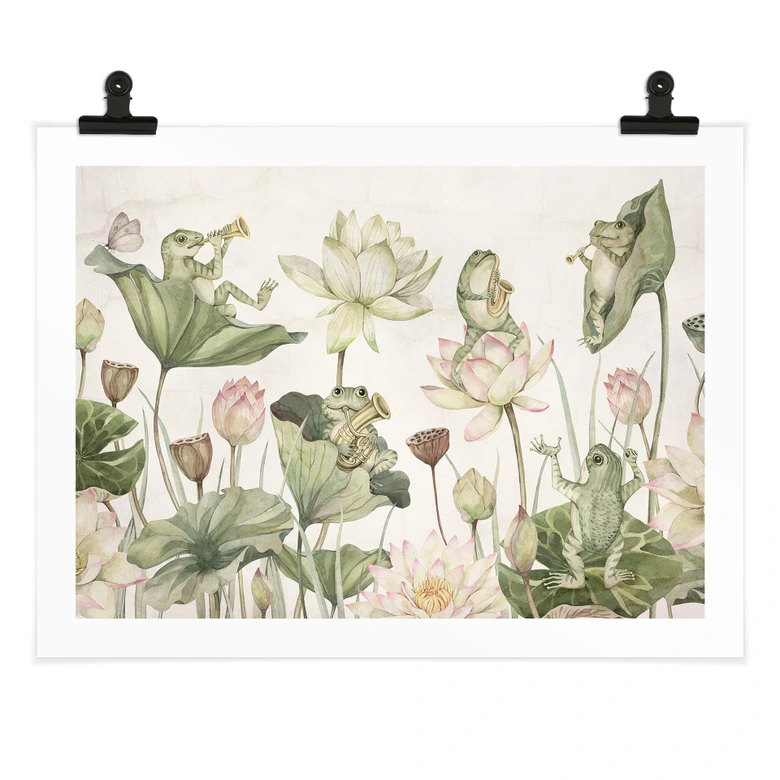 Poster Orchestra di rane sulle ninfee - Kikki Belle 