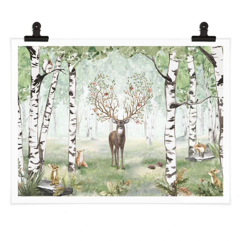 Plakat Kikki Belle - Jeleń latem 
